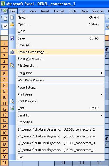 Save as web page